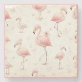 Schattigee flamingo-kudde stenen onderzetter (Voorkant)