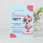 Schattigee flamingo met kroonverjaardag kaart (Staand voorkant)