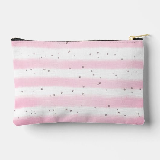 Schattigee Flamingo Monogram Roze Streep Schattige Etui (Achterkant)