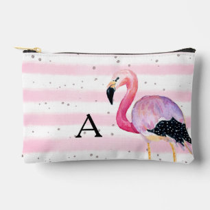 Schattigee Flamingo Monogram Roze Streep Schattige Etui