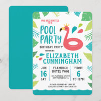 Schattigee Flamingo Tropical Pool Party Verjaardag
