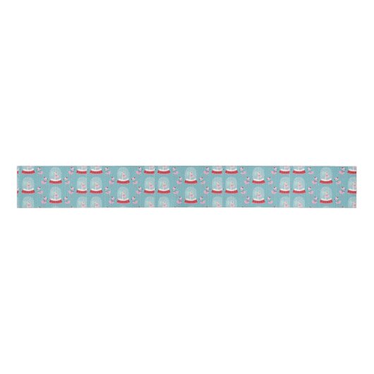 Schattigee flamingo wereldbollen grosgrain lint (Voorkant)