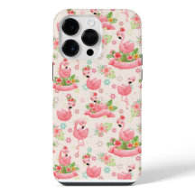 Schattigee flamingo's en tropische bloemen