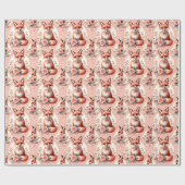 Schattigee Floral Baby Fox Cadeaupapier (Vlak)