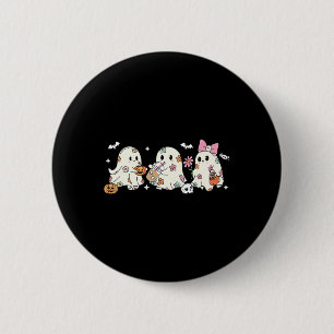 Schattigee Floral Ghost Drink Koffie Halloween Gho Ronde Button 5,7 Cm