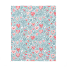 Schattigee Folk Bloemen Hart Dusty Blue Blush Pink