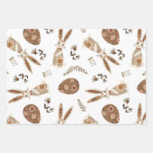 Schattigee Folk Bunny Egg Easter  Pattern Fun Inpakpapier Vel (Voorkant 3)
