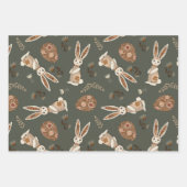 Schattigee Folk Bunny Egg Easter  Pattern Fun Inpakpapier Vel (Voorkant 2)