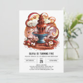 Schattigee Fontein Chocolade Verjaardag Kaart (Staand voorkant)