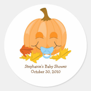 Schattigee fopspeen pompoen Baby shower gunst Stic Ronde Sticker