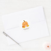 Schattigee fopspeen pompoen Baby shower gunst Stic Ronde Sticker (Envelop)