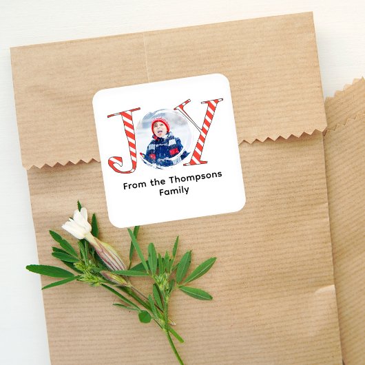 Schattigee Foto Christmas Joy Gift Label