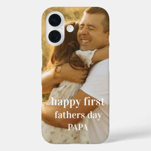 Schattigee foto Happy First Fathers Day Papa Case-Mate iPhone Case (Achterkant)