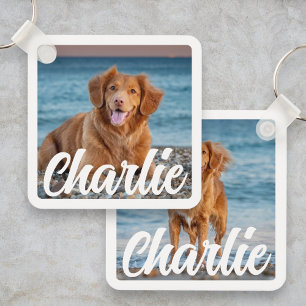 Schattigee Foto Hondenliefhebber Gepersonaliseerde Sleutelhanger