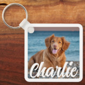 Schattigee Foto Hondenliefhebber Gepersonaliseerde Sleutelhanger (Voorkant)