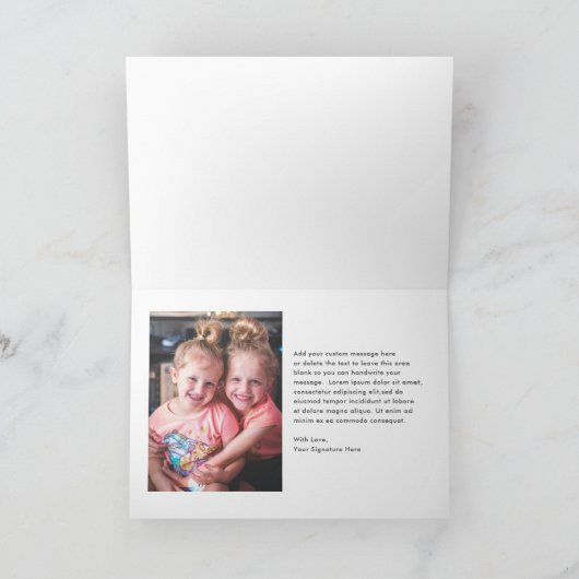 Schattigee foto kleurrijke moderne kerst feestdagen kaart (Binnen)