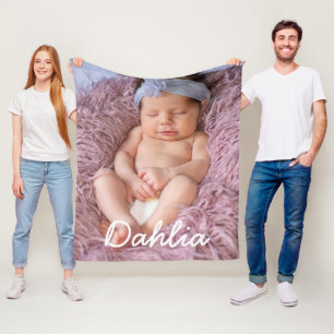 Schattigee Foto met Naam Baby Fleece Fotodeken