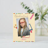Schattigee Foto Middelbare School Afstuderen Uitno Briefkaart (Staand voorkant)