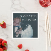 Schattigee Foto & Monogram Bruiloft Servetten (Insitu)