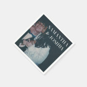 Schattigee Foto & Monogram Bruiloft Servetten (Hoek)