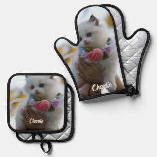 Schattigee foto Pet Lover Taste Kitchen Ovenwant & Pannenlap Set