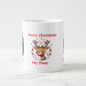 Schattigee Fotofamilie met DEER Green Personalize Extra Grote Beker (Voorkant)