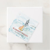 Schattigee Fox Christmas Gift Tags Sjabloon Bedankjes Labels (In situ)