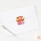 Schattigee Fox Couple Valentijnsdag Sticker (Envelop)