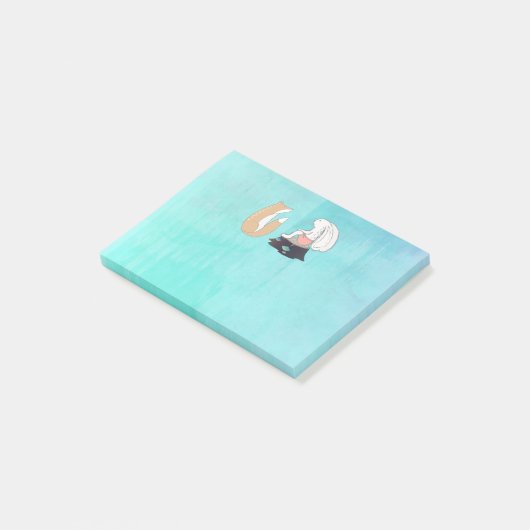 Schattigee Fox en Konijn Cartoon Schets Post-it® Notes (Schuin)