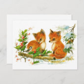 Schattigee Fox kerstscène Feestdagenkaart (Voorkant / Achterkant)