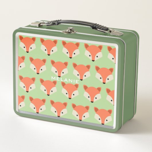 Schattigee Fox Pattern op Groen Gepersonaliseerd (Voorkant)