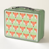 Schattigee Fox Pattern op Groen Gepersonaliseerd (Achterkant)