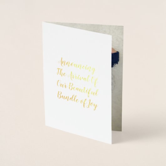 Schattigee Fox Photo Script Geboorteaankondiging Folie Kaarten (Voorkant)