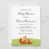 Schattigee Fox Rustic Woodland Baby shower uitnodi Kaart (Voorkant)