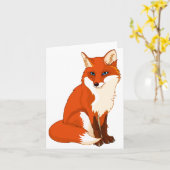 Schattigee Fox Sitting Note-kaarten Kaart (Gele Bloem)