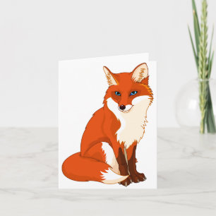 Schattigee Fox Sitting Note-kaarten Kaart