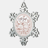 Schattigee Fox Snowflake ingelijst Ornament (Rechts)