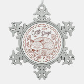 Schattigee Fox Snowflake ingelijst Ornament (Voorkant)