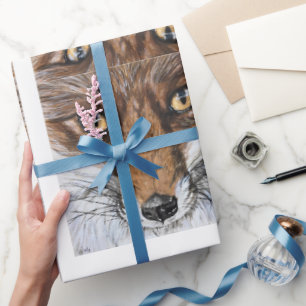 Schattigee Fox Wildlife Natuur Portret Waterverf Cadeaupapier