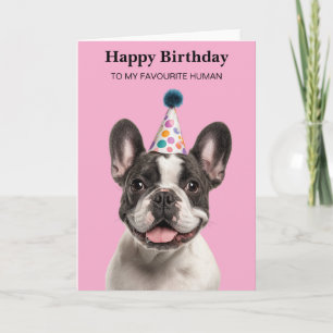 Schattigee Franse Bulldog Custom Birthday Kaart