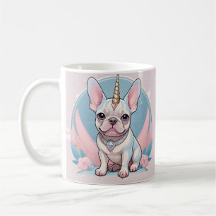 Schattigee Franse Bulldog Eenhoorn Pastel roze Koffiemok
