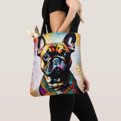 Schattigee Franse Bulldog "Frenchie" Kleurrijk Tas (Dichtbij)