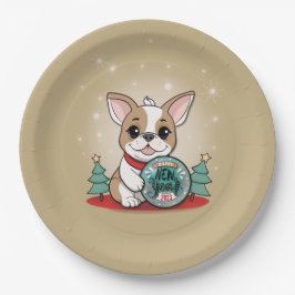 Schattigee Franse Bulldog Funny Oudejaarsavond Fee Papieren Bordje