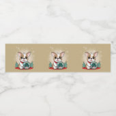 Schattigee Franse Bulldog Funny Oudejaarsavond Fee Waterfles Etiket (Enkel label)