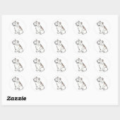 Schattigee Franse Bulldog Grappig Ronde Sticker (Vel)