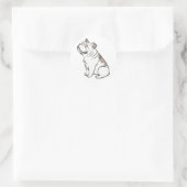 Schattigee Franse Bulldog Grappig Ronde Sticker (Tas)