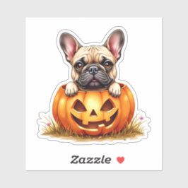 Schattigee Franse Bulldog Halloween Jack O' Lanter Sticker