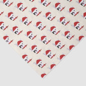 Schattigee Franse Bulldog met een kerstmuts - Kers Tissuepapier (Detail)