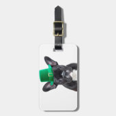 Schattigee Franse Bulldog met Pet St. Patrick's Da Bagagelabel (Voorkant verticaal)