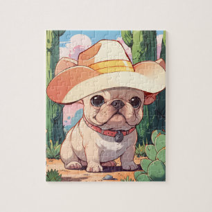 Schattigee Franse Bulldog pastel cowboy Legpuzzel